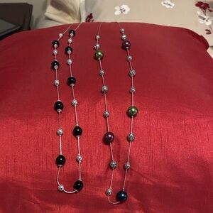 paparazzi Black and Multicolor Pearl Strand Necklace Duo